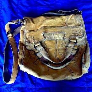 EUC Lucky Brand leather cross-body satchel